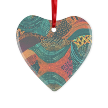 Load image into Gallery viewer, Kente Kaleidoscope| African Wax Print | African Pattern| Glass Hanging Ornament
