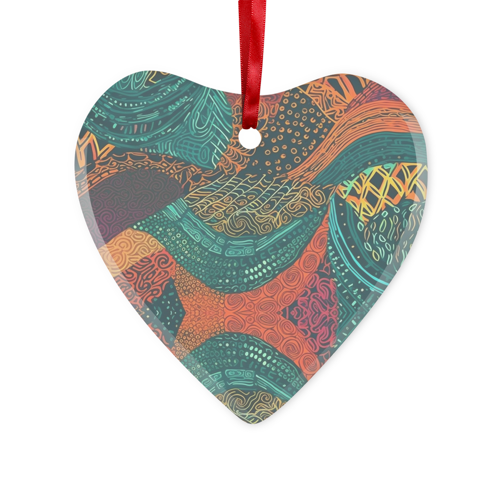 Kente Kaleidoscope| African Wax Print | African Pattern| Glass Hanging Ornament