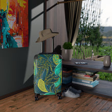 Load image into Gallery viewer, Wonderlust Collection | Zanzibar Zest | Mid- sized  Rolling Suitcase | African Wax print | African Inspired Rolling Suitcase
