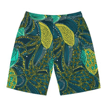 Load image into Gallery viewer, | Zanzibar Zest | Men&#39;s Board Shorts | African Wax Print | African Fashion African Batik  Wax Print |
