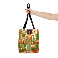 Load image into Gallery viewer, Plant Mom Collection | Peach Dream | Tote Bag | Black Woman | By Her Beloved Plant Babies
