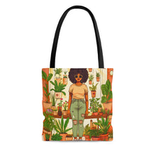 Load image into Gallery viewer, Plant Mom Collection | Peach Dream | Tote Bag | Black Woman | By Her Beloved Plant Babies
