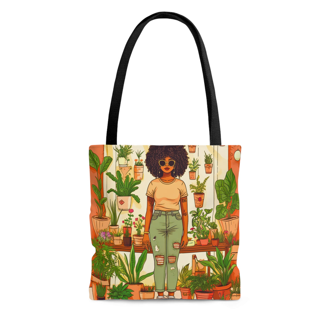 Plant Mom Collection | Peach Dream | Tote Bag | Black Woman | By Her Beloved Plant Babies