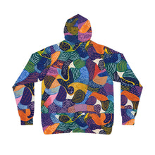 Load image into Gallery viewer, &quot;Kiki African Wax Print Athletic Hoodie | Unisex Workout Sweatshirt | Sustainable Athleisurewear | Versatile Unisex Design|
