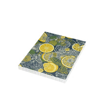 Load image into Gallery viewer, Lemons and Leaves: Lemonade brunch Blue Postcard Bundles |envelopes included | African Wax Print |
