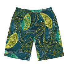 Load image into Gallery viewer, | Zanzibar Zest | Men&#39;s Board Shorts | African Wax Print | African Fashion African Batik  Wax Print |
