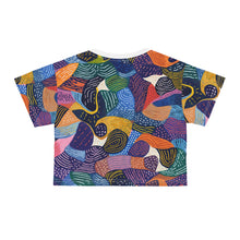 Load image into Gallery viewer, | Kiki | Crop Tee |  African Wax Pattern Crop Tee |  Lightweight and Breathable  Silky Fabric |
