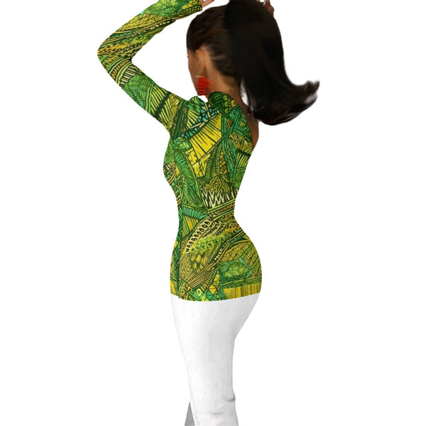 Bold and Glamorous African Print Bodycon Dress with Half Sleeves | Ideal for Celebrations| African Wax Pattern| Half Sleeve Slit Dress | Stand Out in Style