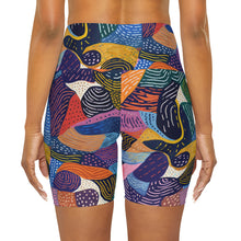 Load image into Gallery viewer, Kiki | Yoga Shorts | African Wax Print | Soft and Comfortable | High-Rise Butter Soft Leggings | Women&#39;s Workout Biker Shorts |
