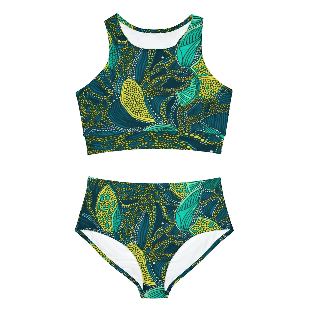 Zanzibar Zest | Womens Sporty Bikini Set | African Wax Print |