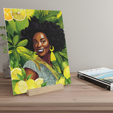 Load image into Gallery viewer, Lemon and Leaves Collection: Lemon Zest | Anika Gallery Board with Stand |
