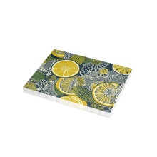 Load image into Gallery viewer, Lemons and Leaves: Lemonade brunch Blue Postcard Bundles |envelopes included | African Wax Print |
