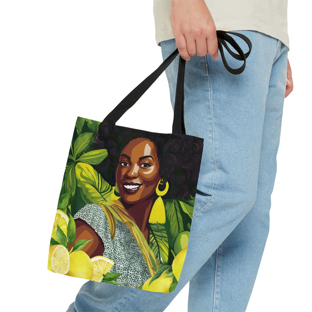 Lemon and Leaves: Lemon Zest | Anika Tote Bag |