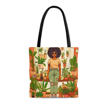 Load image into Gallery viewer, Plant Mom Collection | Peach Dream | Tote Bag | Black Woman | By Her Beloved Plant Babies
