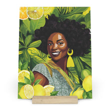 Load image into Gallery viewer, Lemon and Leaves Collection: Lemon Zest | Anika Gallery Board with Stand |
