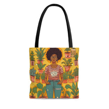 Load image into Gallery viewer, Plant Mom Collection | Sunshine | Tote Bag | Black Woman | By Her Beloved Plant Babies |
