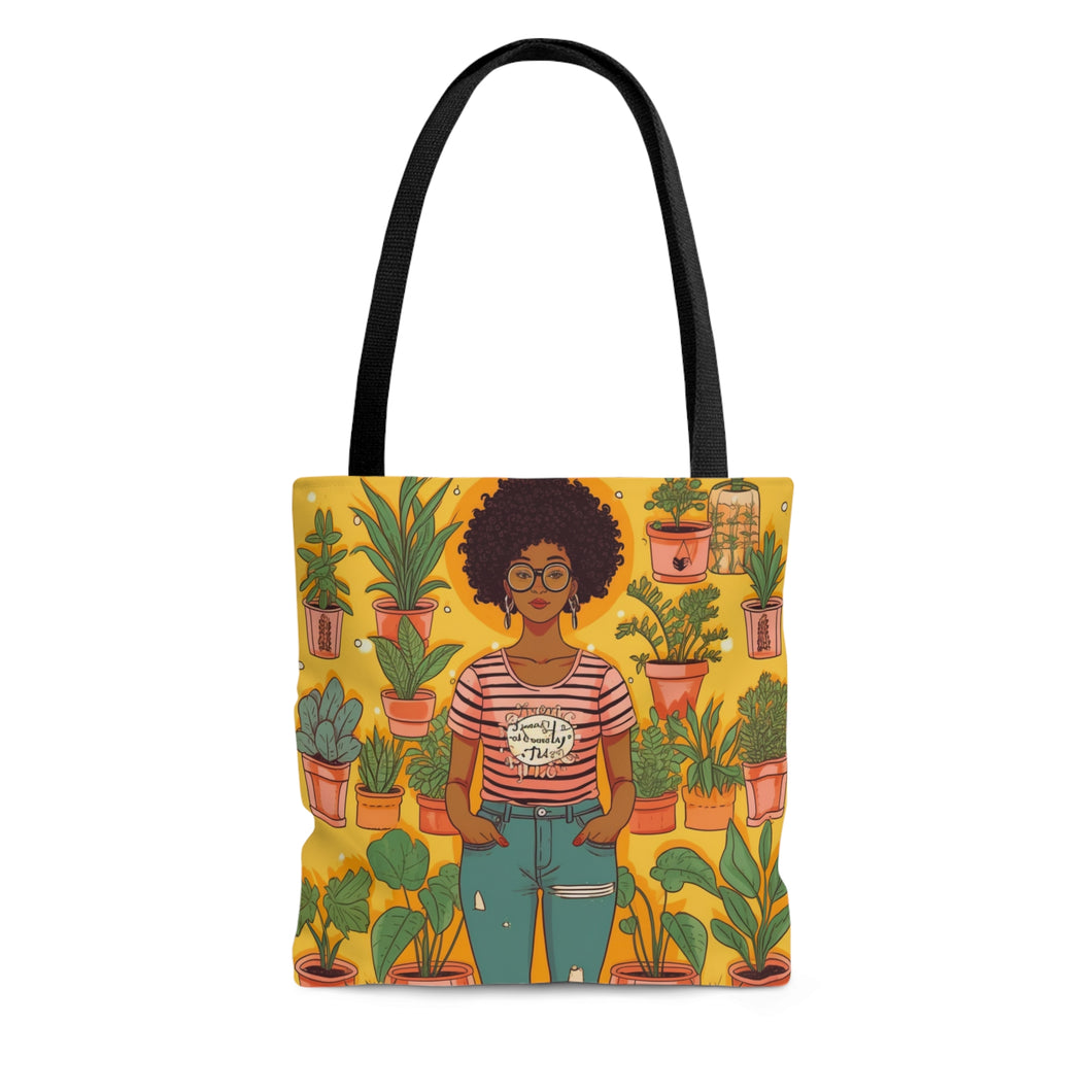 Plant Mom Collection | Sunshine | Tote Bag | Black Woman | By Her Beloved Plant Babies |