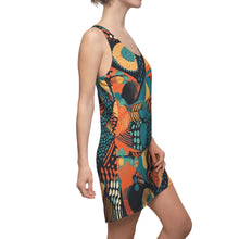 Load image into Gallery viewer, Sahara Sands | Women&#39;s Cut &amp; Sew Racerback Dress | Bold, Elegance ,Vibrant | African Wax Print Batik |
