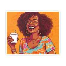 Load image into Gallery viewer, Coffee Break Collection| Black African American Women with Coffee | Black Joy| Orange |
