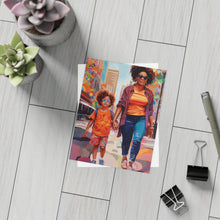 Load image into Gallery viewer, Mom and Me | Jada | Postcard Bundles (envelopes included) | Black Innovator | Black Mom at Childcare Drop-off |
