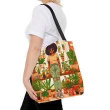 Load image into Gallery viewer, Plant Mom Collection | Peach Dream | Tote Bag | Black Woman | By Her Beloved Plant Babies
