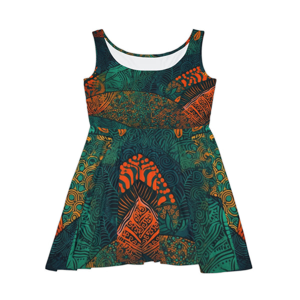 | Kente Kaleidoscope | Women's Skater Dress|  African Wax Print|