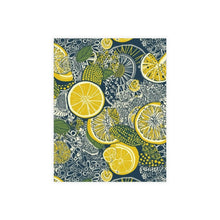 Load image into Gallery viewer, Lemons and Leaves: Lemonade brunch Blue Postcard Bundles |envelopes included | African Wax Print |
