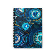 Load image into Gallery viewer, Hausa Hues | Spiral Notebook | Ruled Line | African Wax Print | Blue, White | Journal
