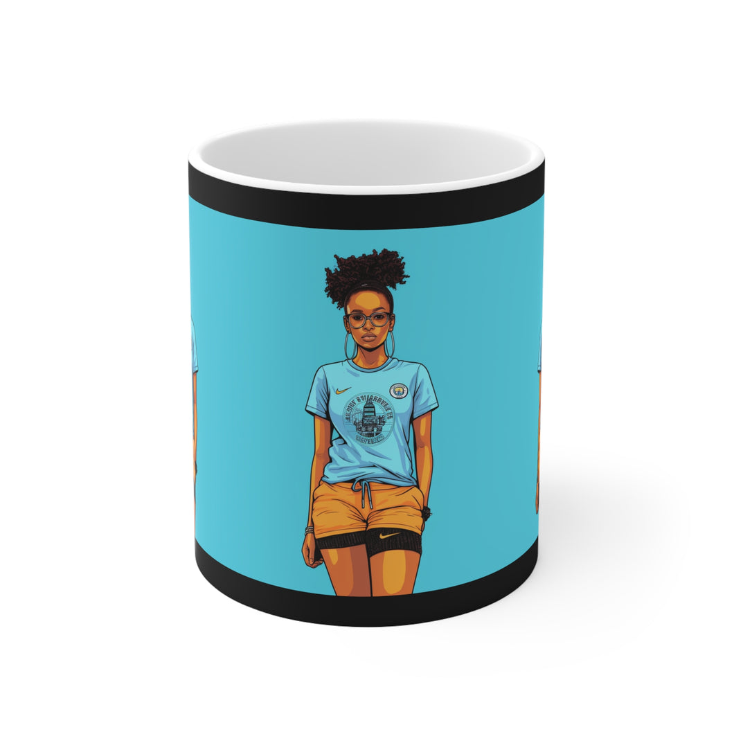 Soccer Love Collection | Girl on Fire Ceramic Mug 11oz | Manchester City | Citizen |