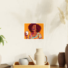 Load image into Gallery viewer, Coffee Break Collection| Black African American Women with Coffee | Black Joy| Orange |
