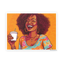 Load image into Gallery viewer, Coffee Break Collection| Black African American Women with Coffee | Black Joy| Orange |
