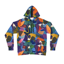 Load image into Gallery viewer, &quot;Kiki African Wax Print Athletic Hoodie | Unisex Workout Sweatshirt | Sustainable Athleisurewear | Versatile Unisex Design|
