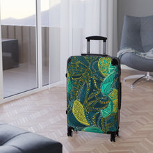 Load image into Gallery viewer, Wonderlust Collection | Zanzibar Zest | Mid- sized  Rolling Suitcase | African Wax print | African Inspired Rolling Suitcase
