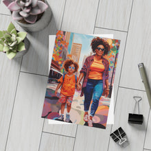 Load image into Gallery viewer, Mom and Me | Jada | Postcard Bundles (envelopes included) | Black Innovator | Black Mom at Childcare Drop-off |
