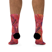 Load image into Gallery viewer, Serengeti Sunset| Recycled Poly Socks| African Wax Print| Pink, Orange, &amp; Purple |
