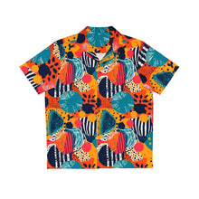 Load image into Gallery viewer, Kalahari Kaleidoscope | Men&#39;s Hawaiian Shirt | African Wax print |  Up to 5x| Blue, Orange |
