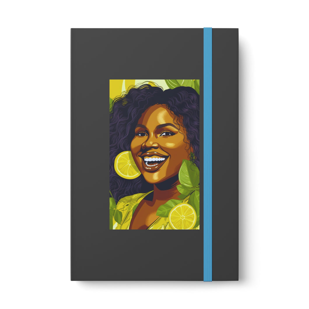 Lemon and Leaves: Lemon Zest | Jemica Color Contrast Notebook - Ruled | Vibrant |