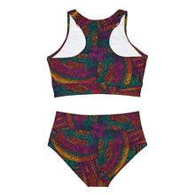 Load image into Gallery viewer, Tuareg Tempest | Sporty Racerback Bikini Set |. Set The Pace with | African Wax Print |
