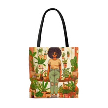 Load image into Gallery viewer, Plant Mom Collection | Peach Dream | Tote Bag | Black Woman | By Her Beloved Plant Babies
