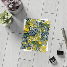 Load image into Gallery viewer, Lemons and Leaves | lemonade lace brunch Postcard Bundles (envelopes included)  | African Wax Print|
