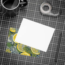 Load image into Gallery viewer, Lemons and Leaves: Lemonade brunch Blue Postcard Bundles |envelopes included | African Wax Print |
