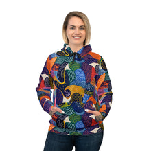 Load image into Gallery viewer, &quot;Kiki African Wax Print Athletic Hoodie | Unisex Workout Sweatshirt | Sustainable Athleisurewear | Versatile Unisex Design|
