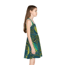 Load image into Gallery viewer, | Zanzibar Zest | African Batik Wax | Girls&#39; Sleeveless Sundress | Girls African Print Dress | African Batik Wax Print |
