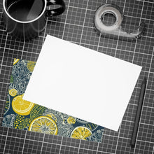 Load image into Gallery viewer, Lemons and Leaves: Lemonade brunch Blue Postcard Bundles |envelopes included | African Wax Print |
