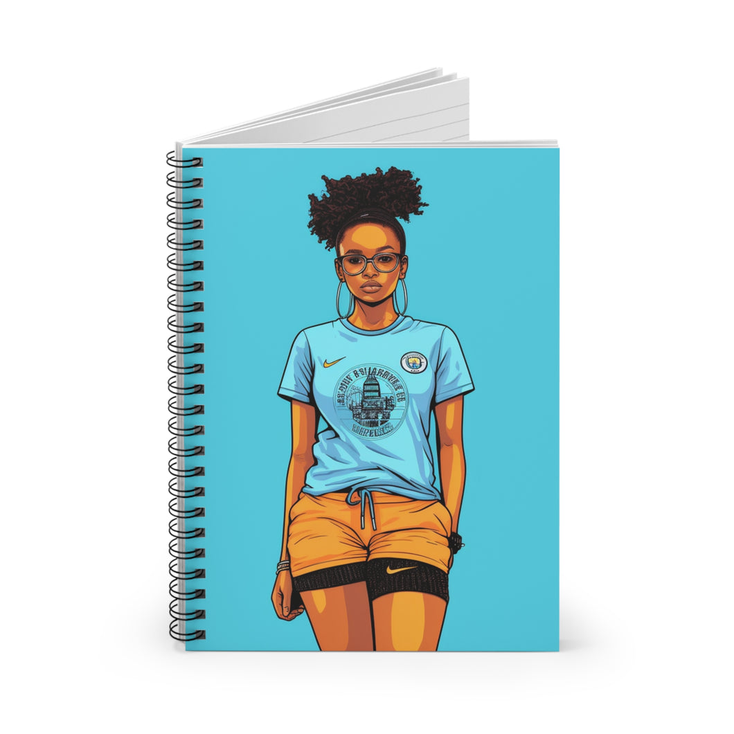 Women Of Soccer | Mel | Spiral Notebook - Ruled Line | Citizen, Manchester City,