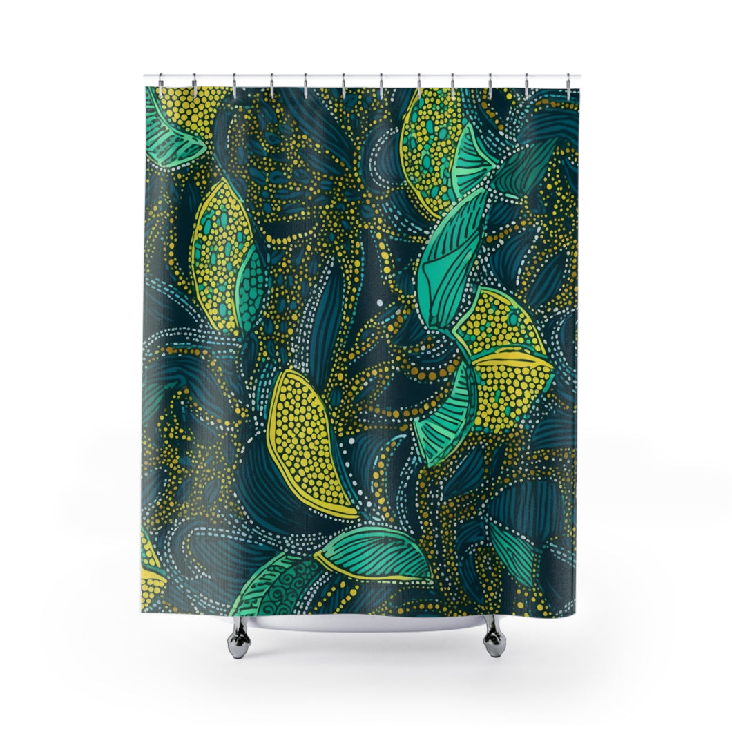 Zanzibar Zest | Shower Curtains | African Wax Pattern |