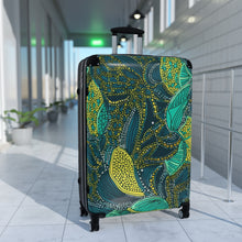 Load image into Gallery viewer, Wonderlust Collection | Zanzibar Zest | Mid- sized  Rolling Suitcase | African Wax print | African Inspired Rolling Suitcase
