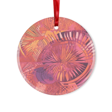 Load image into Gallery viewer, Serengeti Sunset | African Wax Print | Glass Hanging Ornament
