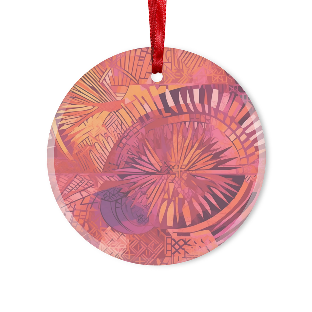 Serengeti Sunset | African Wax Print | Glass Hanging Ornament