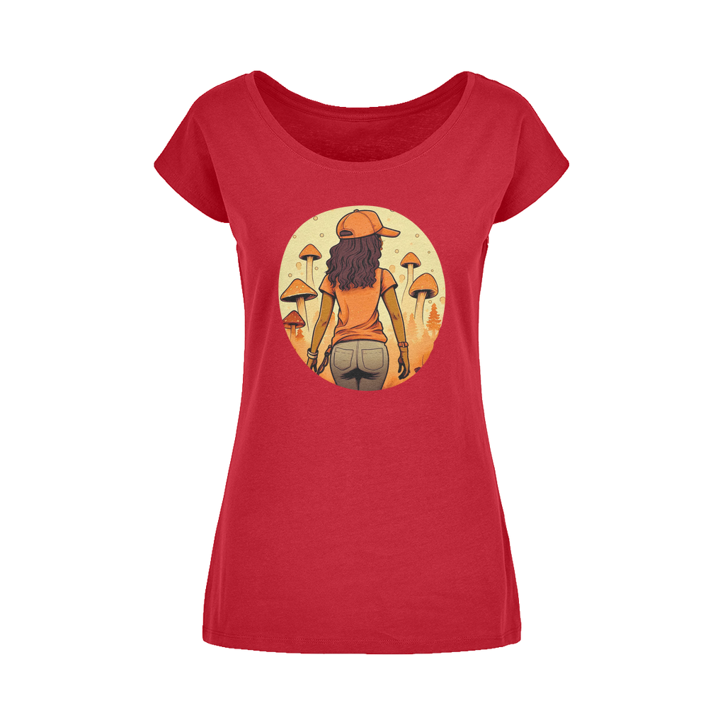 Mushroom Magic | Black Girl Wonder Lust | Wide Neck Womens T-Shirt XS-5XL